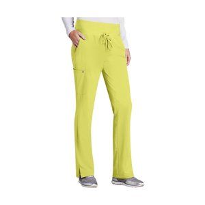 Barco One Scrub Pants Stretch Green Yellow Flare